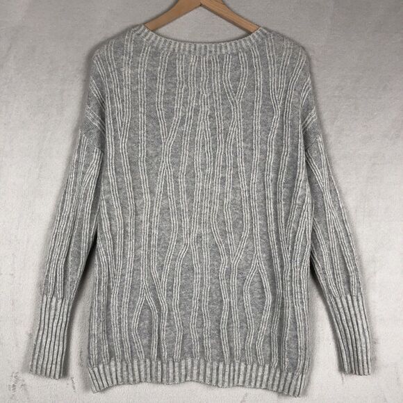 VINCE Wool Cashmere Sweater Sz M Gray Long Sleeve Split Waist - Picture 2 of 12
